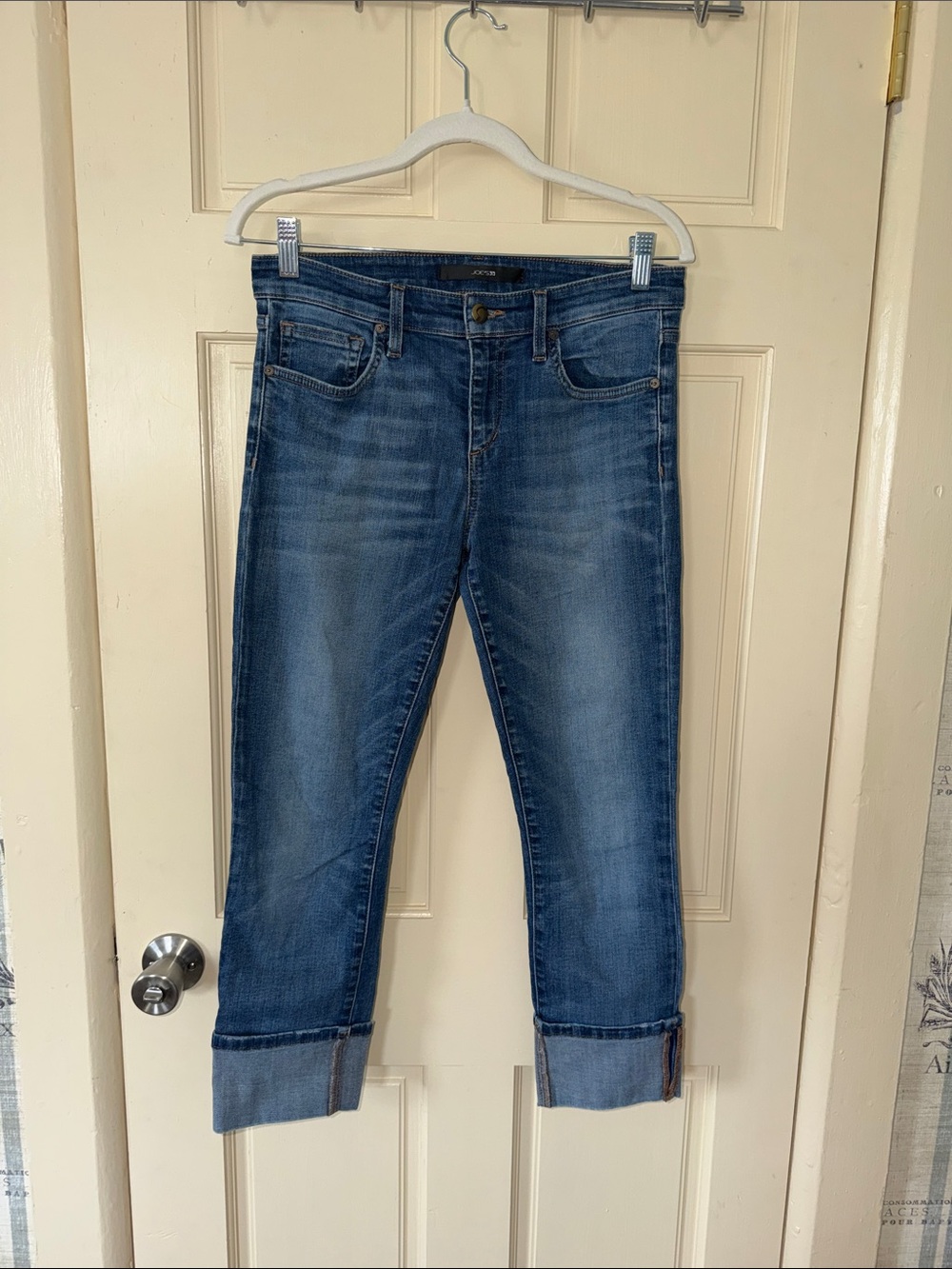 Joe's Jeans Mid Blue Cuffed Crop Ankle Jeans